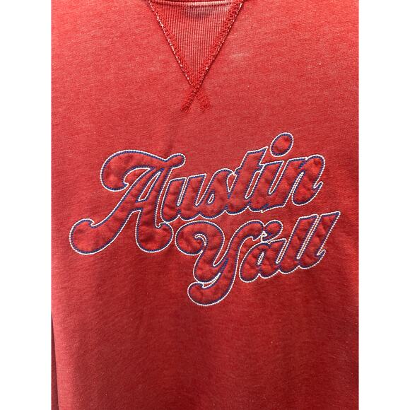 ACL LIVE Austin Y’all Men’s Red Crewneck Sweatshirt Graphic Pullover Texas | XL - Picture 4 of 8